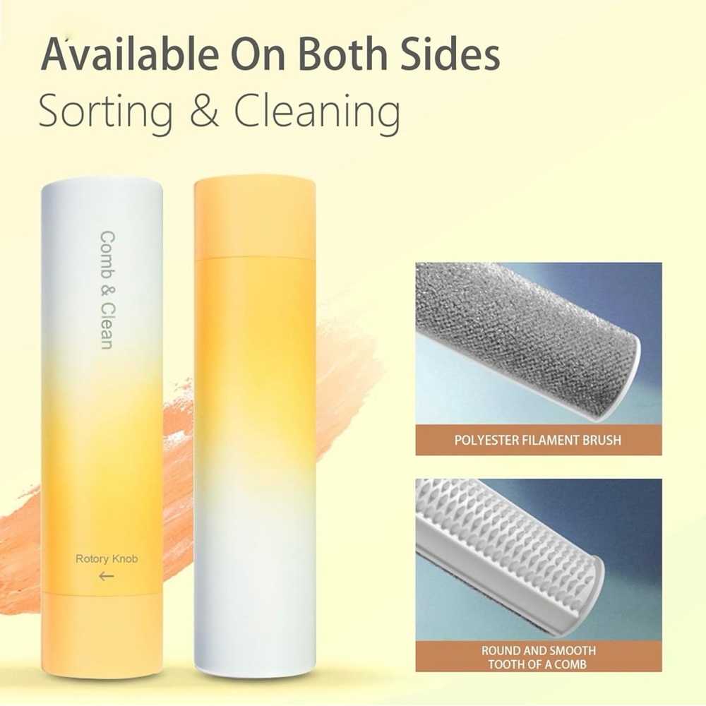 Pet Hair Removal Cylinder, Reusable, Stretchable Pet Comb - Orange
